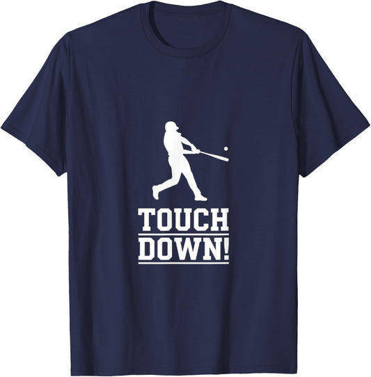 Funny Touchdown Baseball Football Sports Gift T-Shirt - T-Shirt | Navy