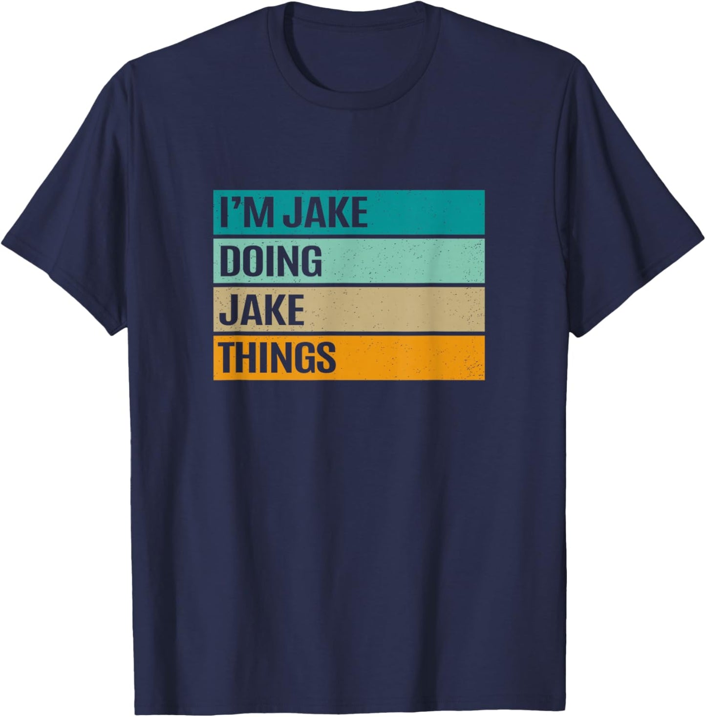 Jake Funny Retro First Name Boys Men T-Shirt - T-Shirt | Navy