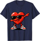 Valentine’s Day Dabbing Heart for Boys Girls Kids T-Shirt - T-Shirt | Navy