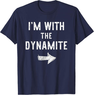 I’m with The Dynamite Funny Halloween Couple Costume T-Shirt - T-Shirt | Navy