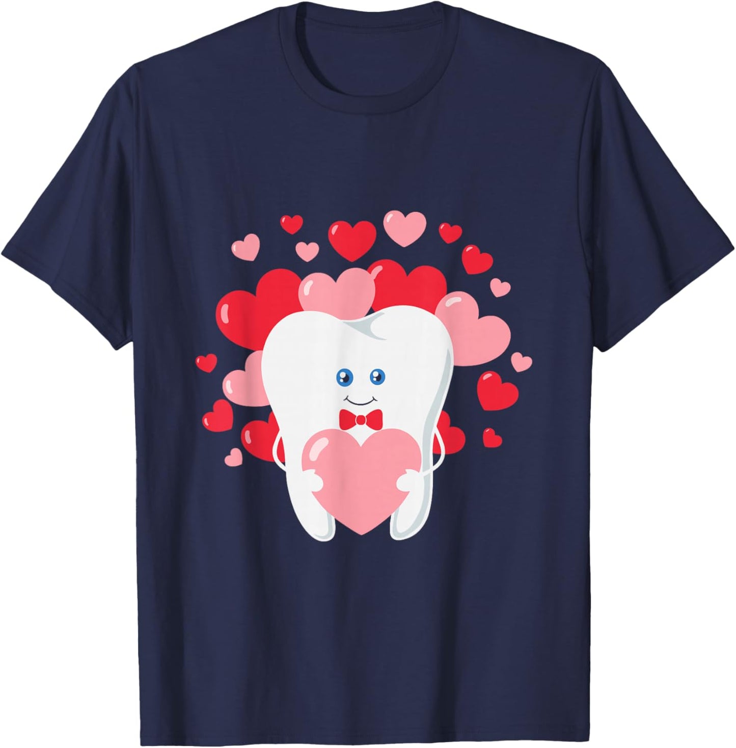 Tooth Dental Hygiene Dentist Valentine T-Shirt - T-Shirt | Navy