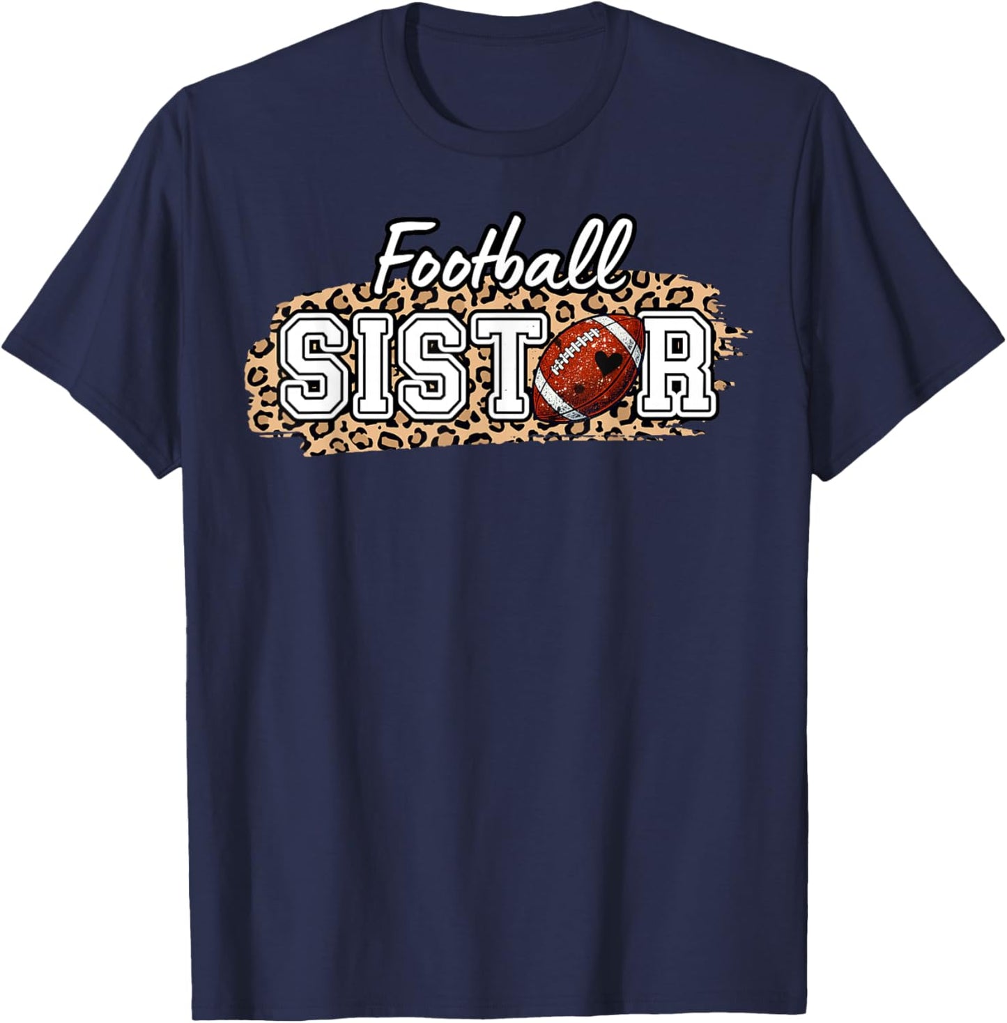 Football Sister 1st Birthday Football T-Shirt - T-Shirt | Navy