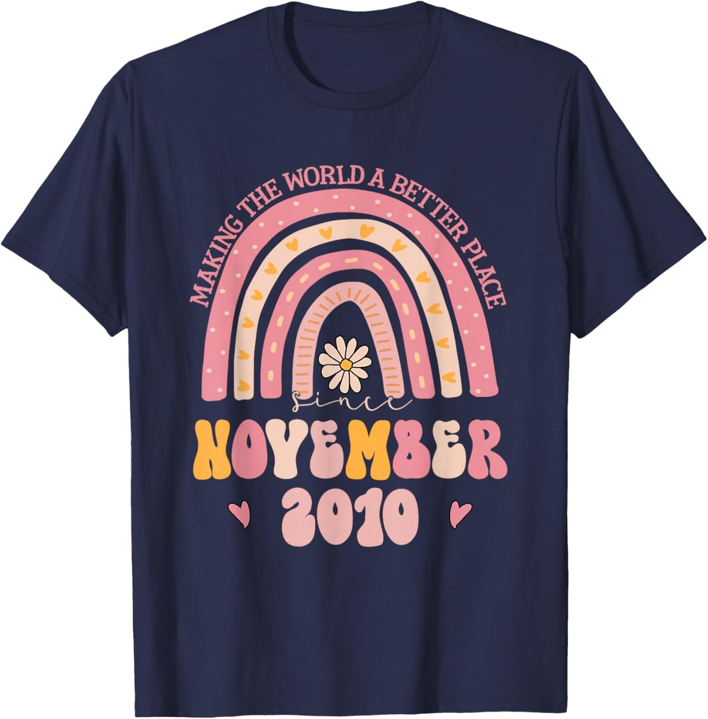Turning 15 Retro November 2010 15th Birthday T-Shirt - T-Shirt | Navy