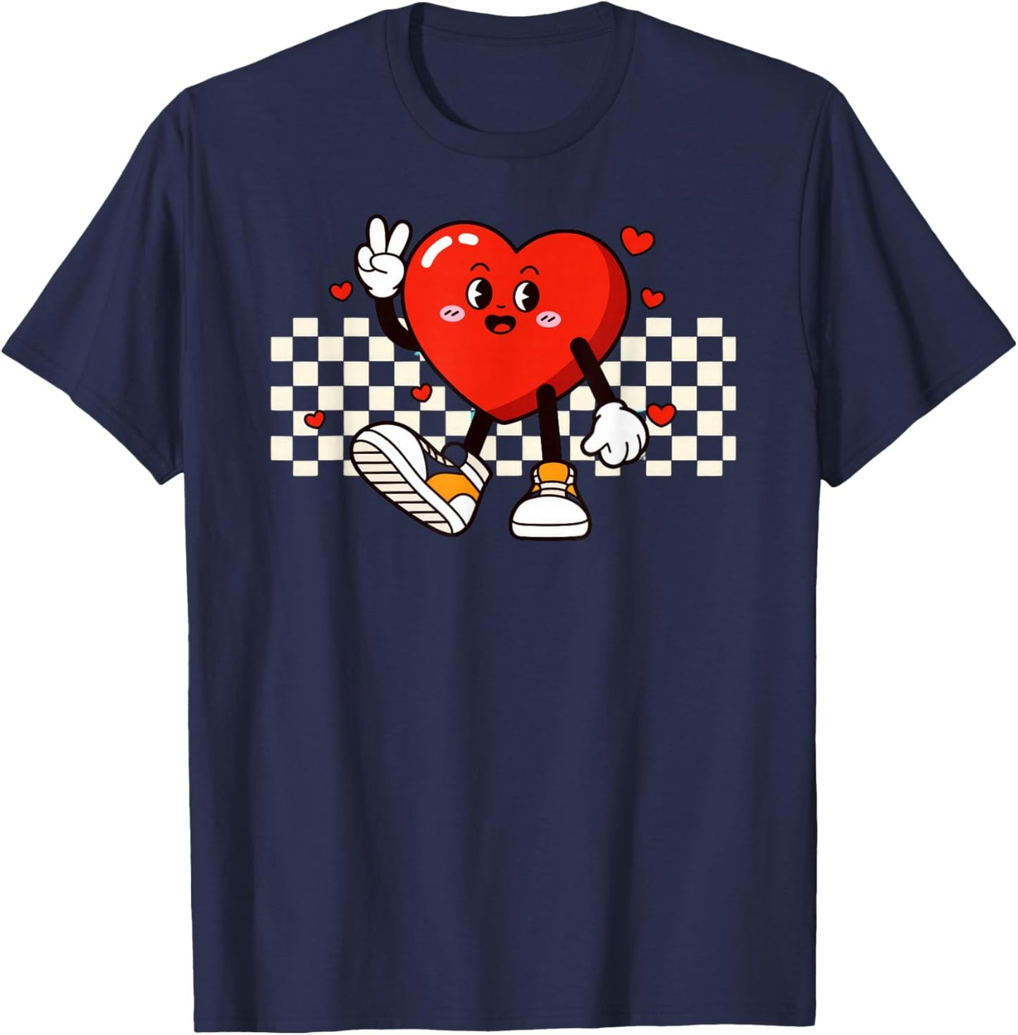 Valentine Heart Peace Hand T-Shirt - T-Shirt | Navy