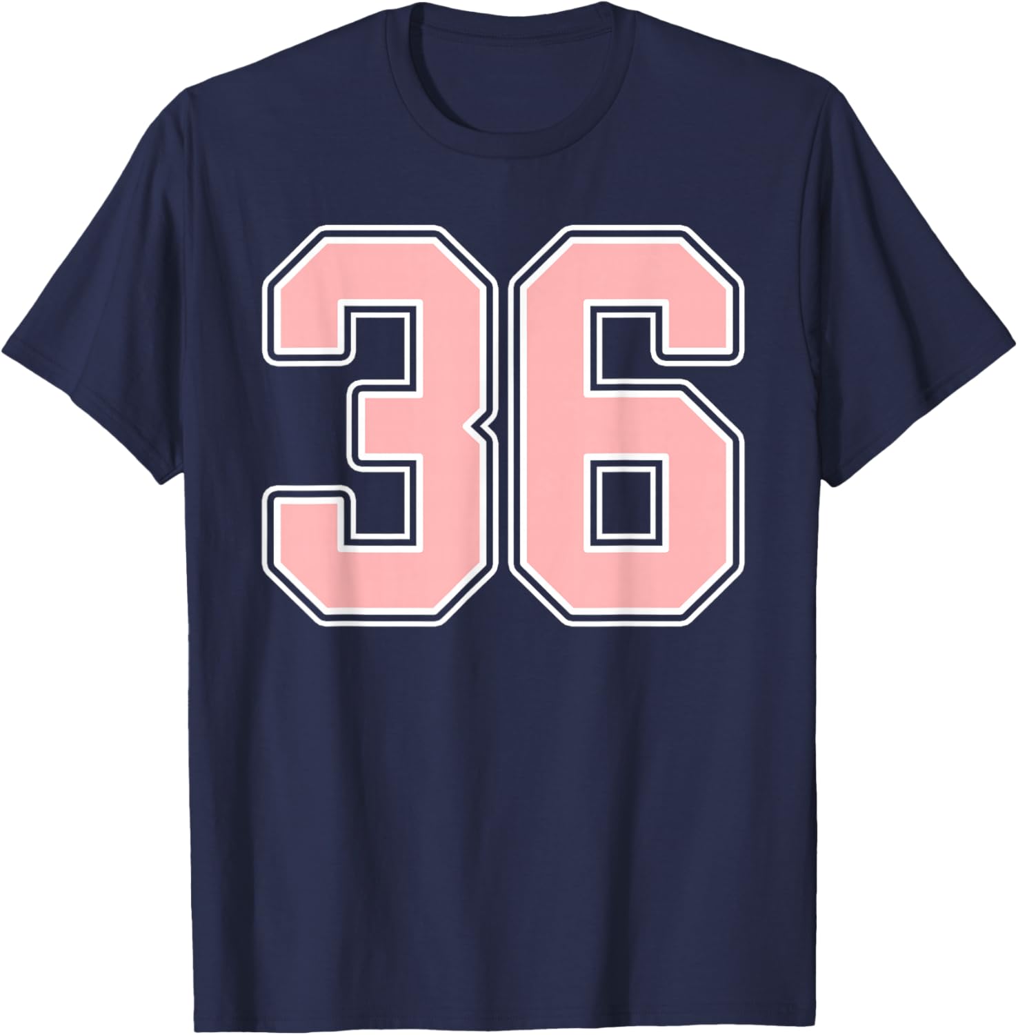 Cute Pink and White Number 36 Jersey Player Uniform #36 Fan T-Shirt - T-Shirt | Navy