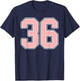Cute Pink and White Number 36 Jersey Player Uniform #36 Fan T-Shirt - T-Shirt | Navy