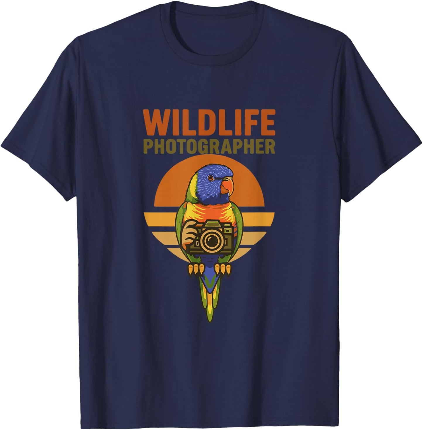 Wildlife Photographer Lorikeet Bird Camera Photography T-Shirt - T-Shirt | Navy