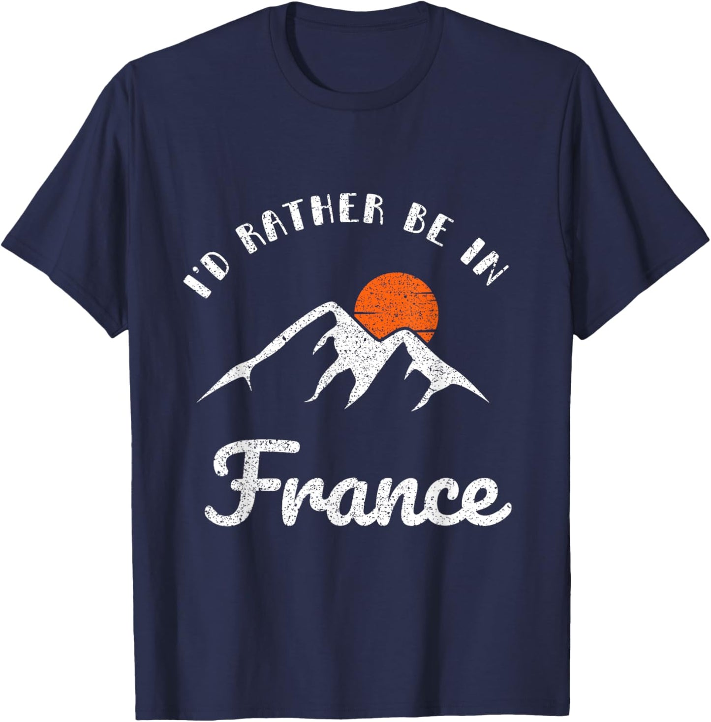 I'd Rather Be in France Vintage Retro France T-Shirt - T-Shirt | Navy