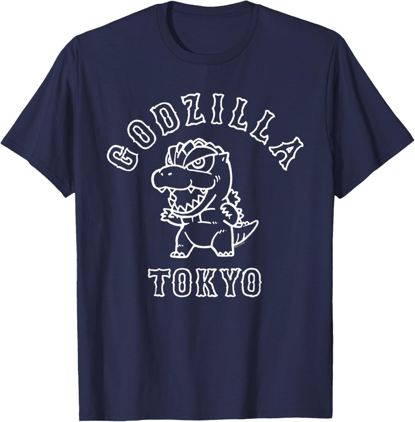 Godzilla Chibi Varsity Mascot Style Monster Classic Kaiju T-Shirt - T-Shirt | Navy