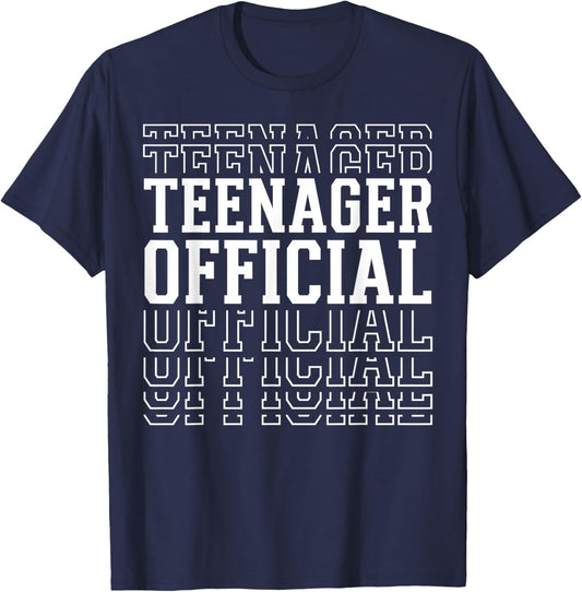 Teenager Official 13th Birthday Layered Text 13 Year Old T-Shirt - T-Shirt | Navy