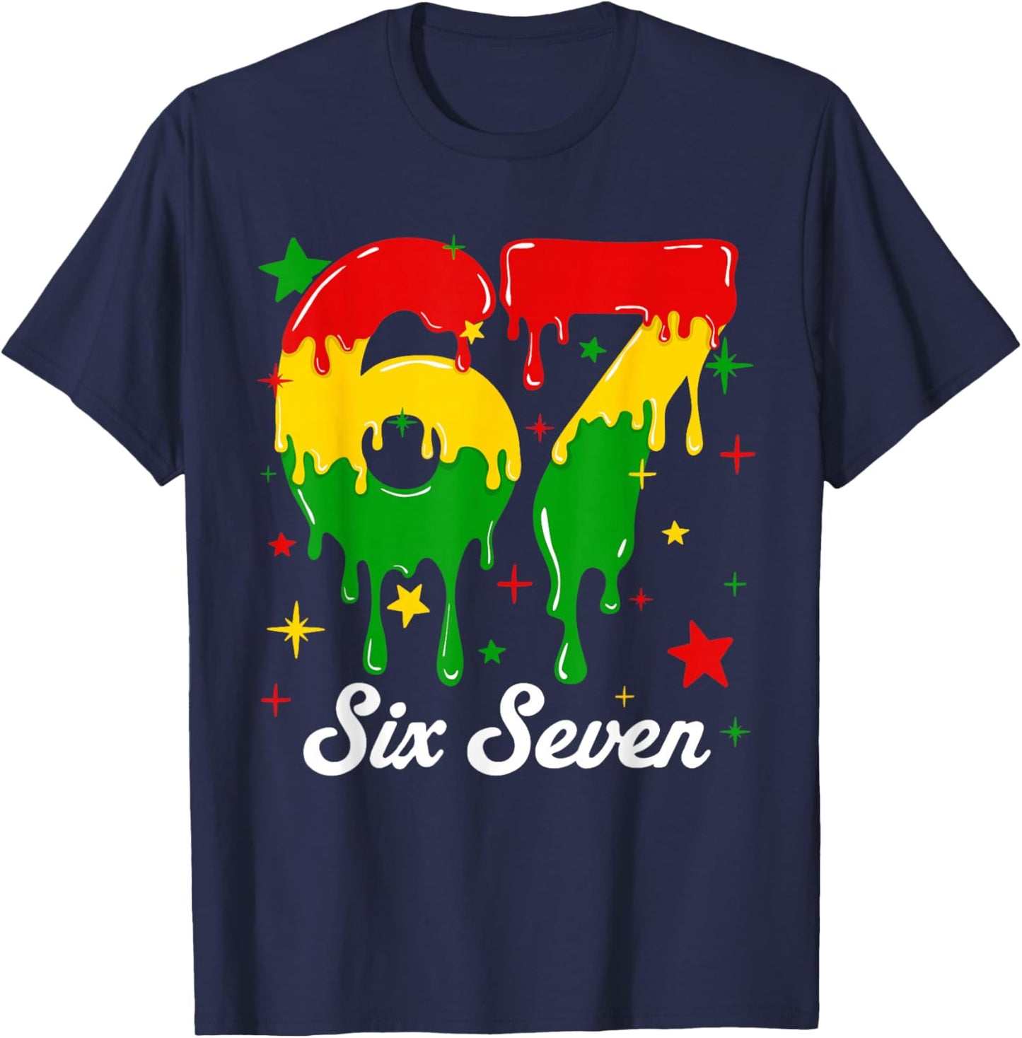 Black History Six Seven 6 7 Meme Melanin Boys Girl Teen Kids T-Shirt - T-Shirt | Navy