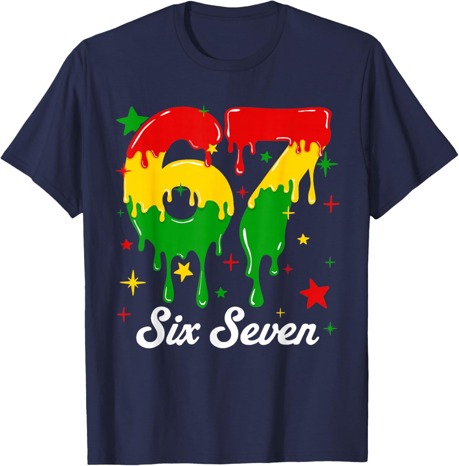 Black History Six Seven 6 7 Meme Melanin Boys Girl Teen Kids T-Shirt - T-Shirt | Navy