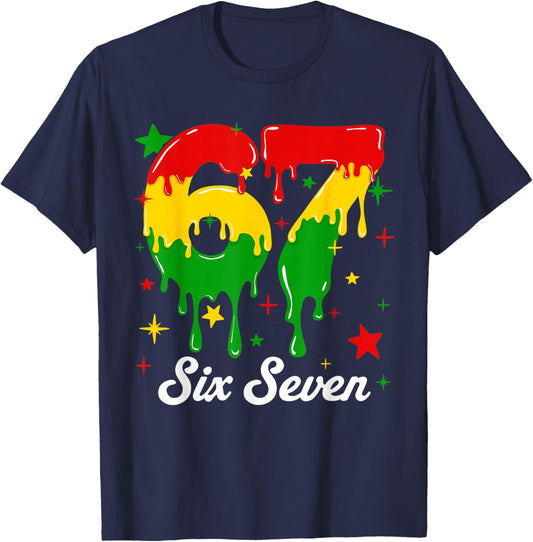 Black History Six Seven 6 7 Meme Melanin Boys Girl Teen Kids T-Shirt - T-Shirt | Navy