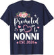 Promoted to Nonni Est 2026 First Time Flower Heart T-Shirt - T-Shirt | Navy