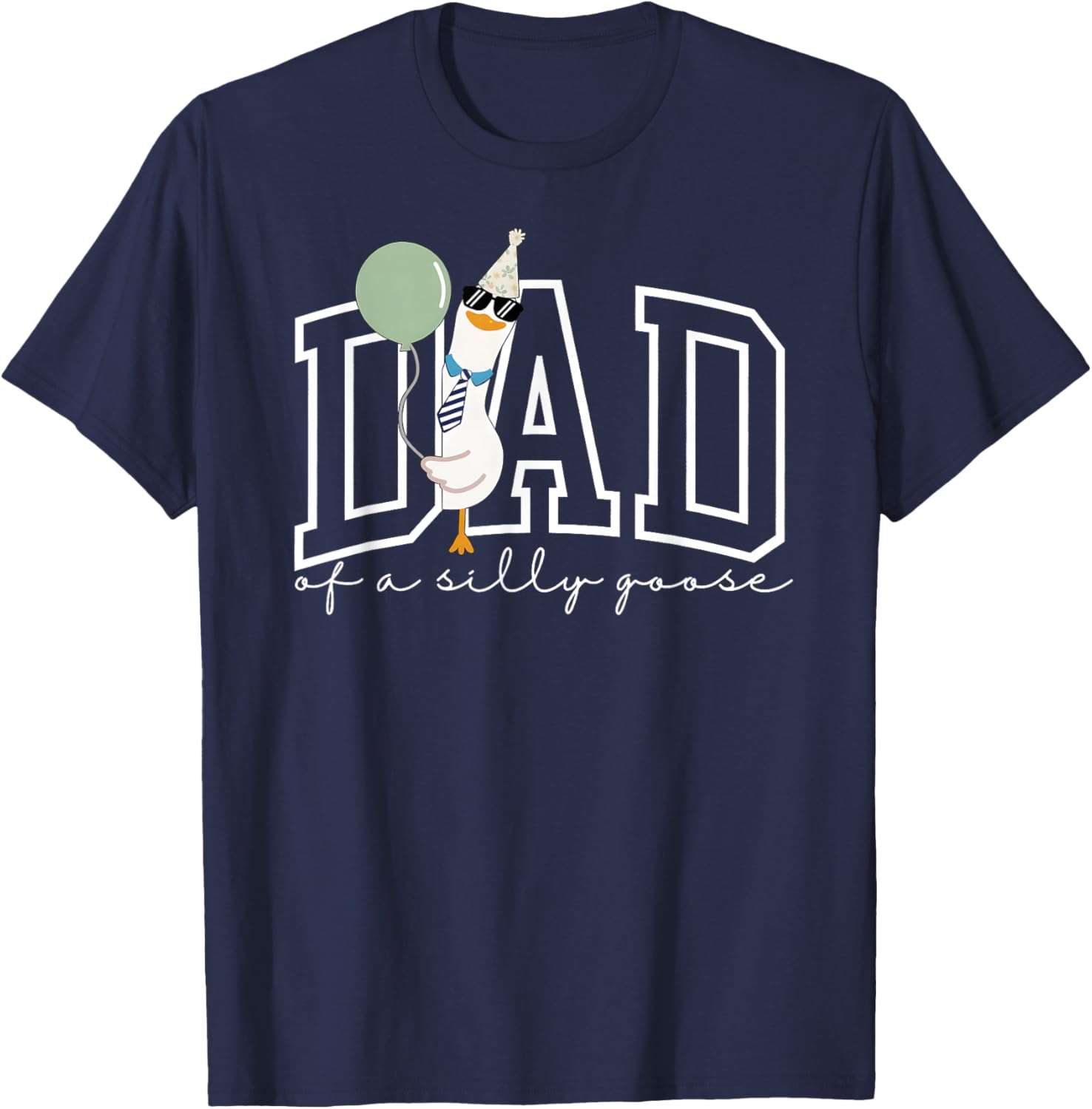 One Silly Goose Dad Papa 1st First Birthday Family Matching T-Shirt - T-Shirt | Navy