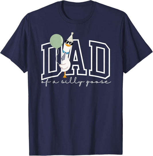 One Silly Goose Dad Papa 1st First Birthday Family Matching T-Shirt - T-Shirt | Navy