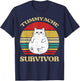 Fat Cat Tummy Ache Survivor Funny Saying Meme Men Women Kids T-Shirt - T-Shirt | Navy