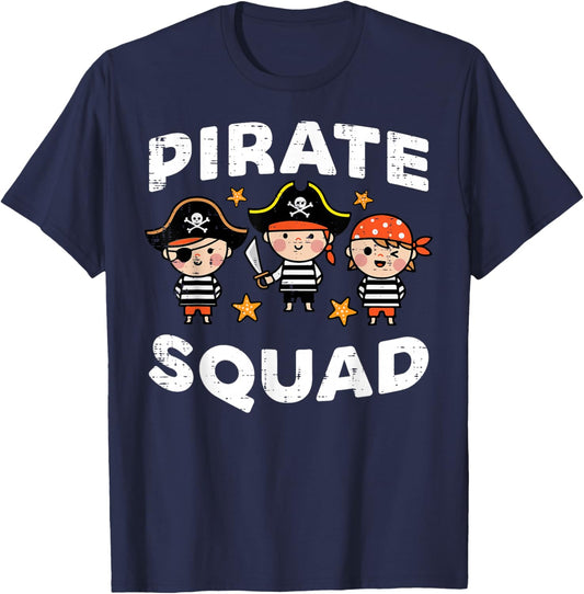 Pirate Squad Cute Team Crew Matching Boys Girls Kids Toddler T-Shirt - T-Shirt | Navy