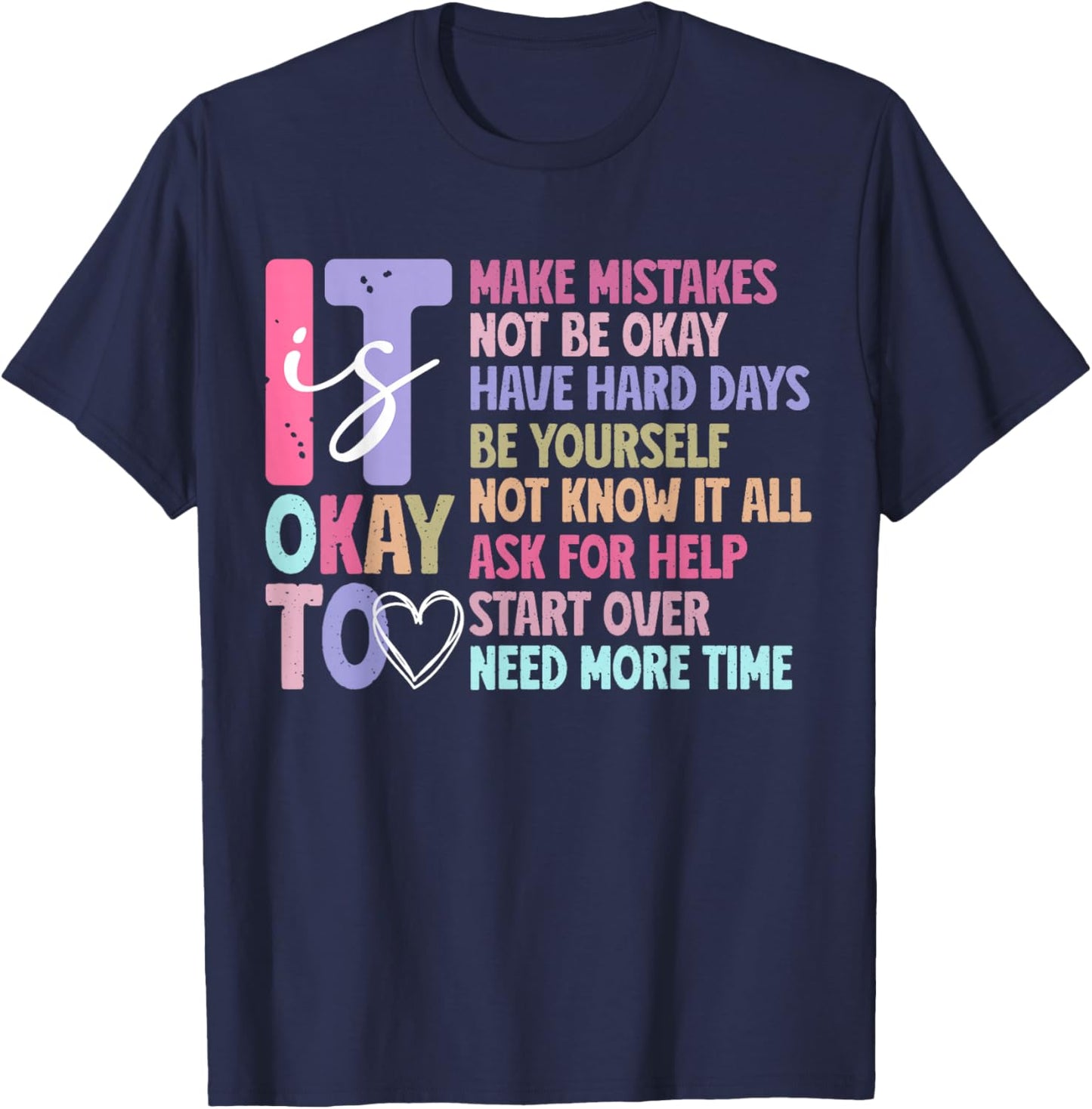 Brain Illness Inspiration Mental Health Awareness Counselor T-Shirt - T-Shirt | Navy