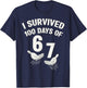 Survived 100 Days of 67 100th Day of School Teacher 6 7 Kids T-Shirt - T-Shirt | Navy