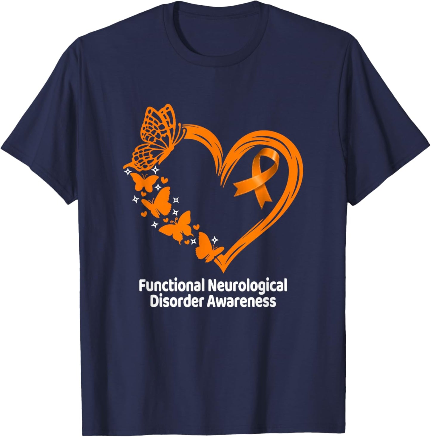Functional Neurological Disorder FND Awareness Heart T-Shirt - T-Shirt | Navy