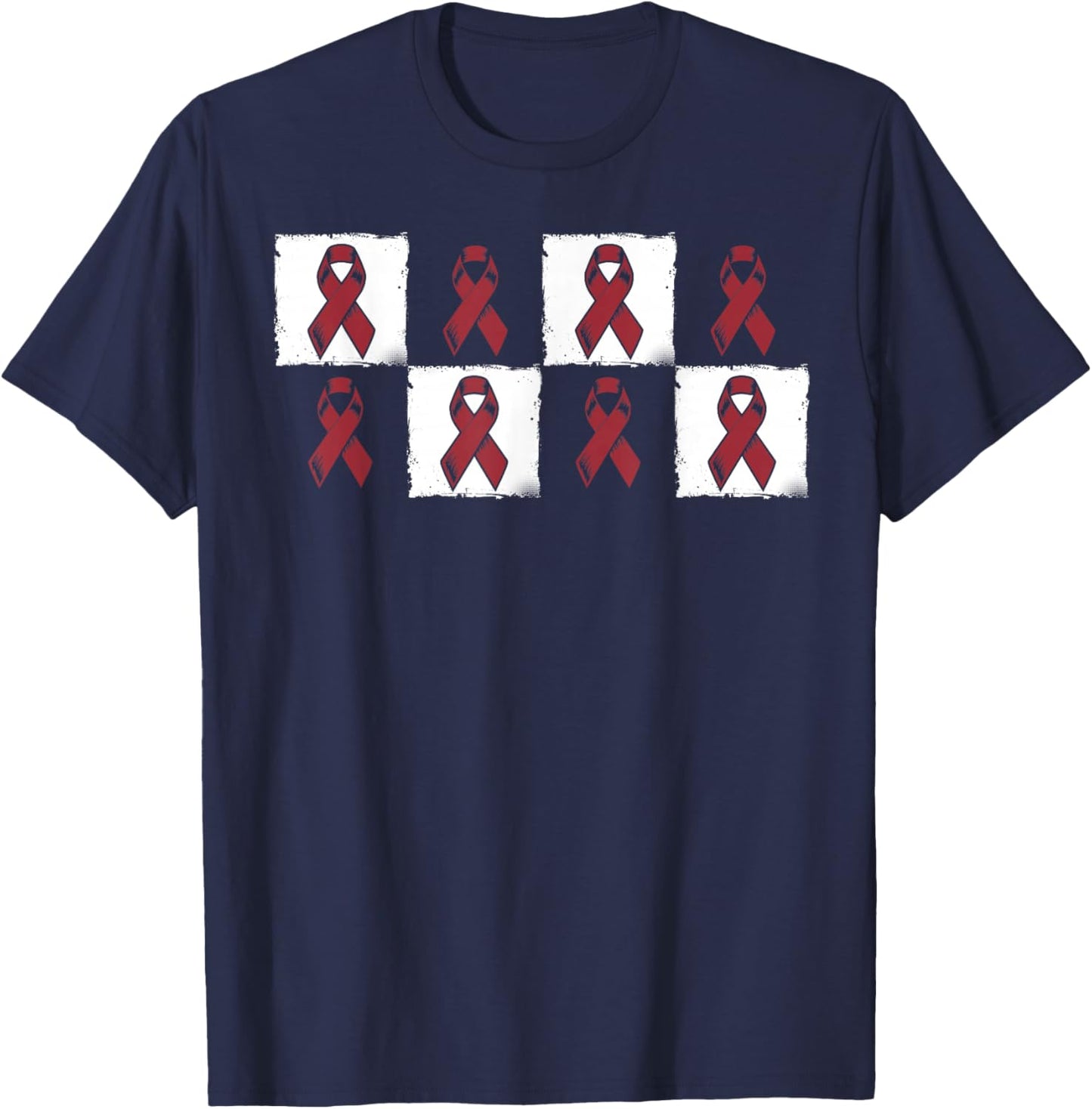 Ribbon- Multiple Myeloma Cancer Awareness Supporter T-Shirt - T-Shirt | Navy