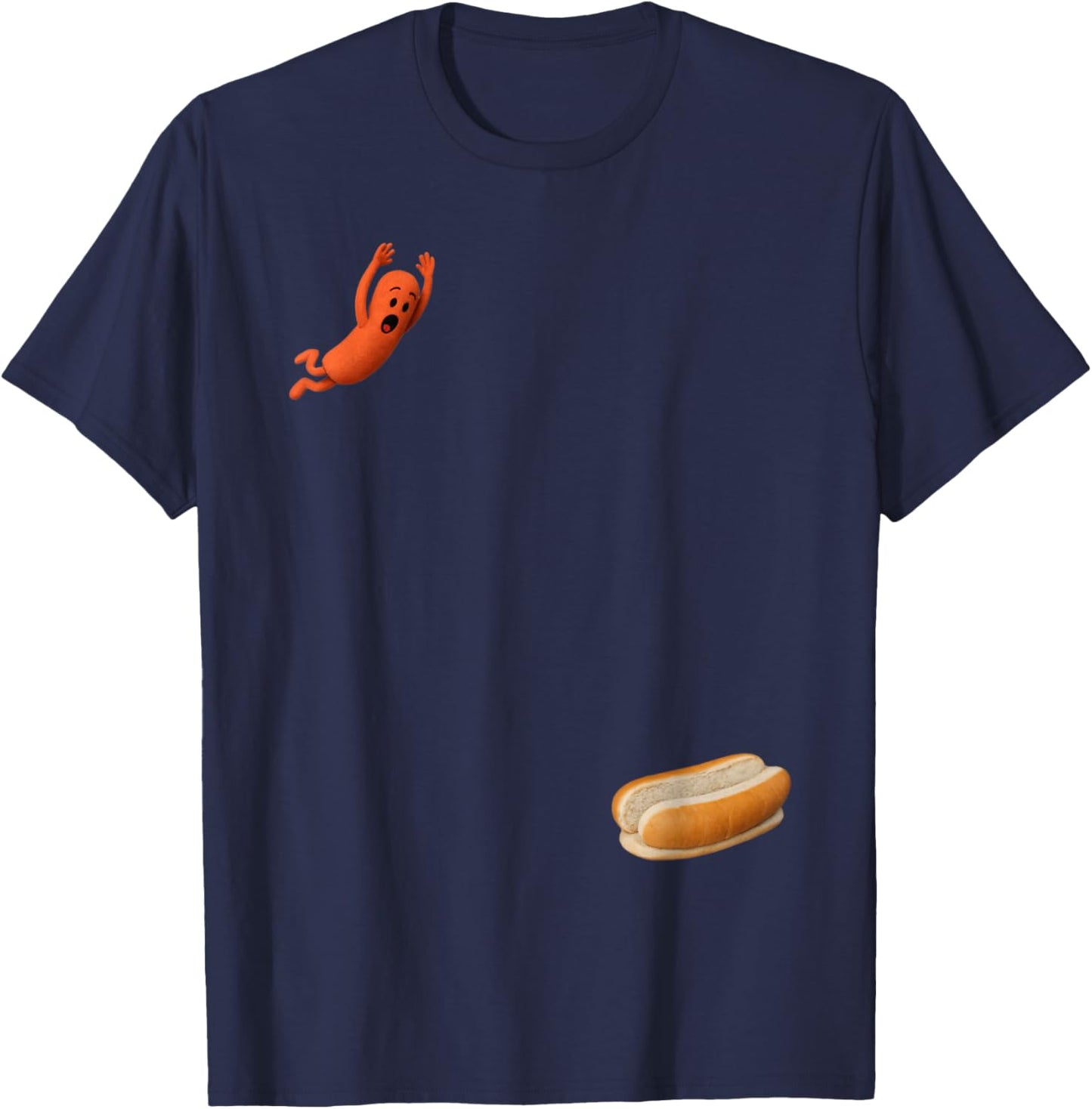 Funny Diving Hot Dog T-Shirt - T-Shirt | Navy
