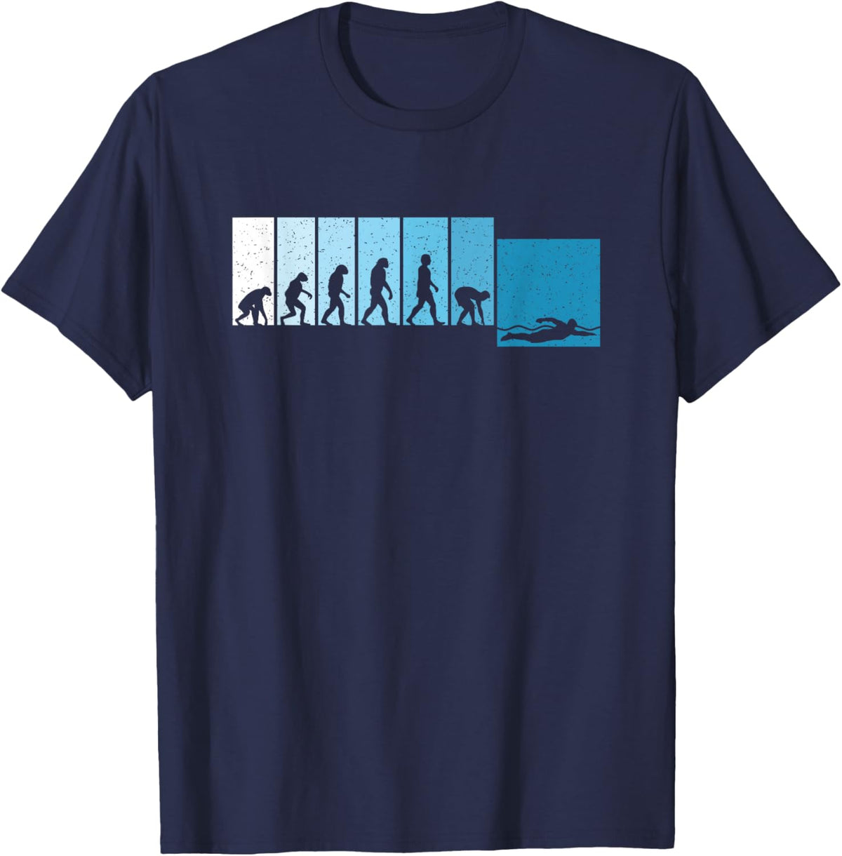 Swimming Evolution Swim Funny Swimmer Men Boys Kids T-Shirt - T-Shirt | Navy