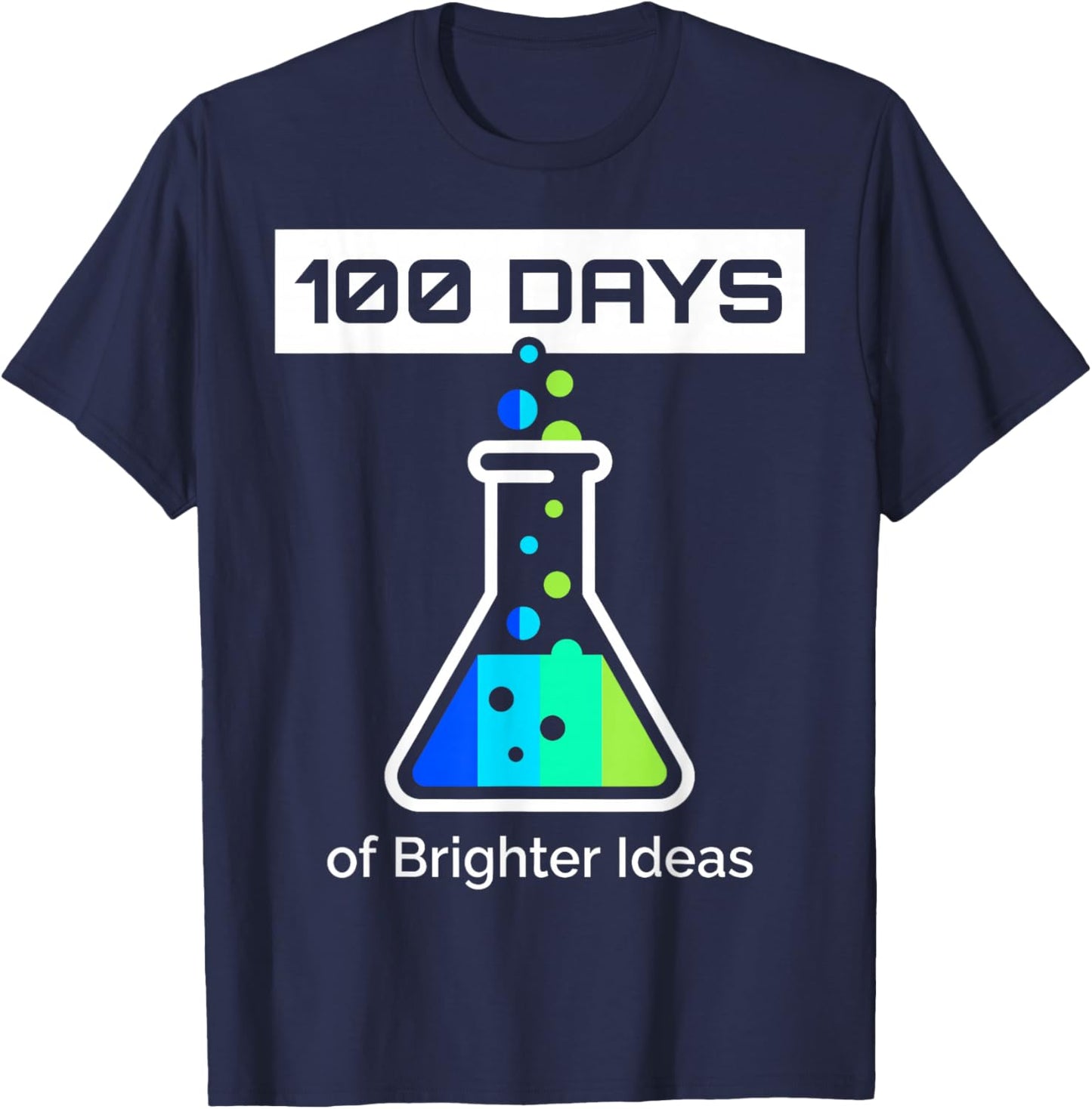 100 Days of School Science T-Shirt - T-Shirt | Navy