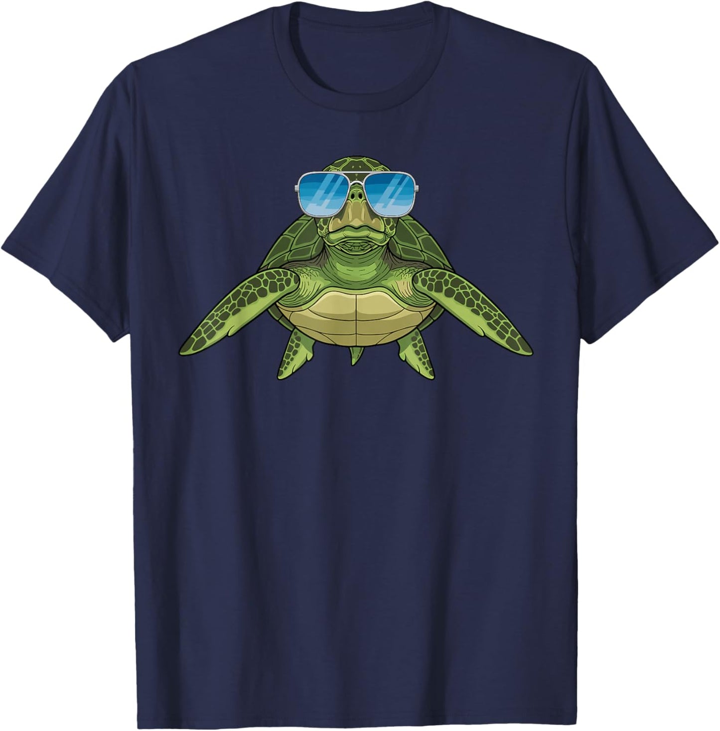 Cool Turtle with Sunglasses Funny Animal Lover Boys Girls T-Shirt - T-Shirt | Navy