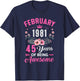 Awesome Since 1981 45 Years Old February 45Th Birthday Women T-Shirt - T-Shirt | Navy