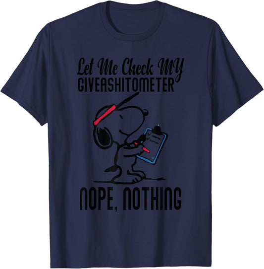 Let Me Check My Giveashitometer Nope Nothing Funny Dog T-Shirt - T-Shirt | Navy