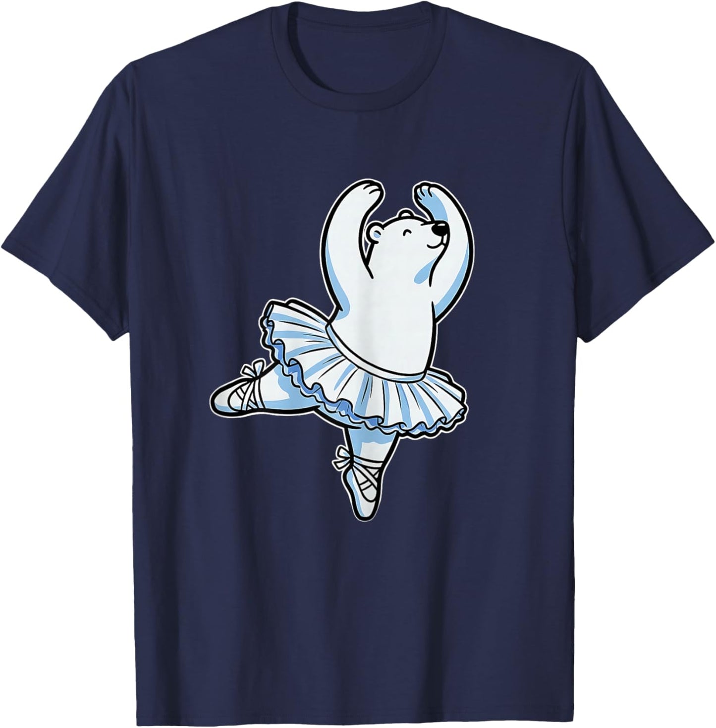 Bearina Cute Polar Bear Ballerina Pun Ballet Dance Fans #2 T-Shirt - T-Shirt | Navy