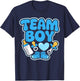Gender Reveal Party Team Boy Announcement T-Shirt - T-Shirt | Navy