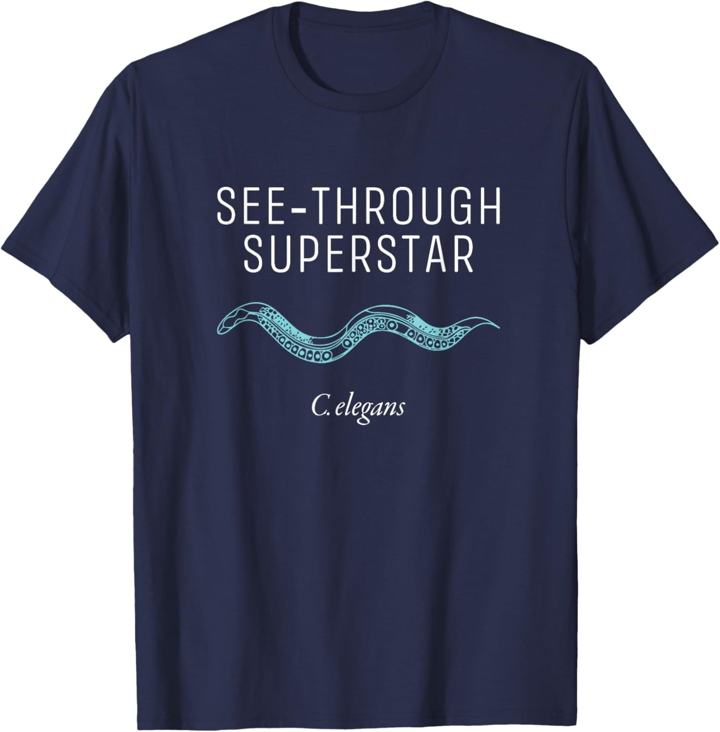 See Through Superstar Biology Bacteria C Elegans T-Shirt - T-Shirt | Navy