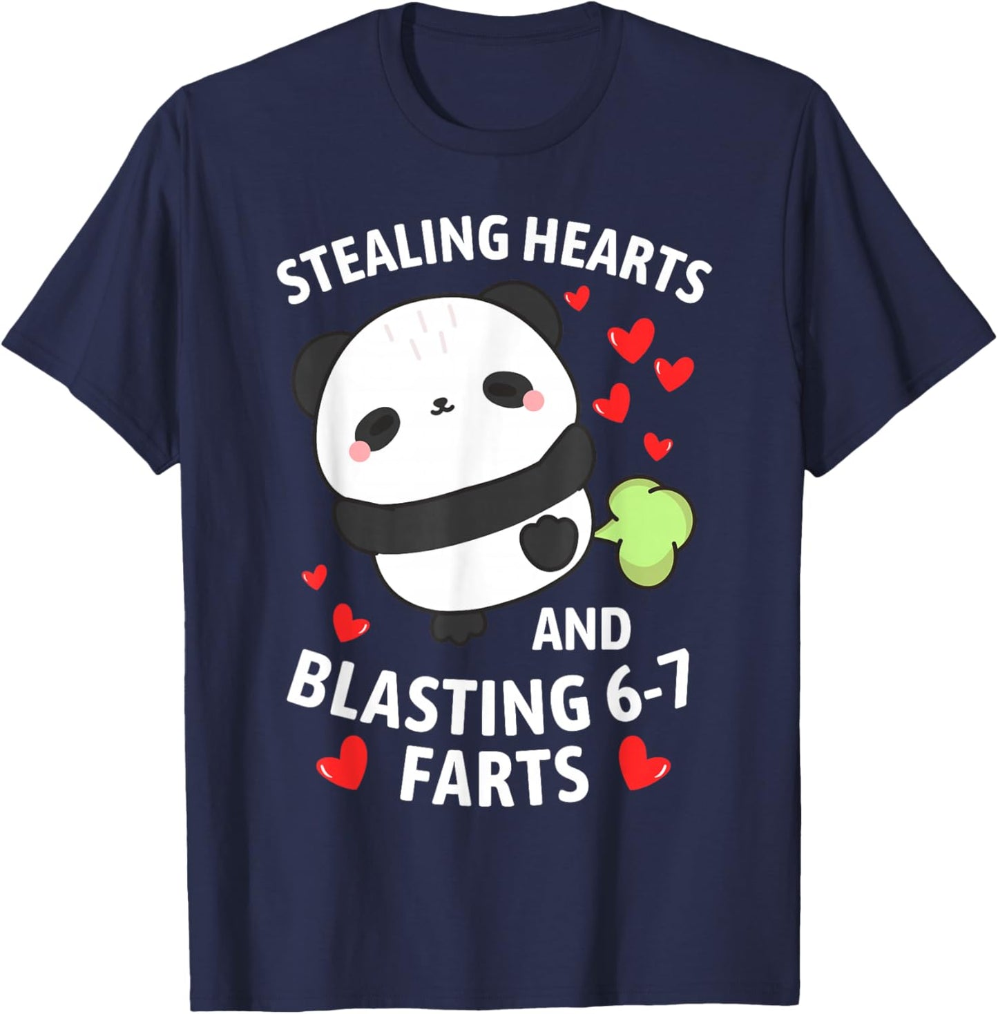 67 Meme Stealing Hearts Valentine's Day Panda Kids Boys T-Shirt - T-Shirt | Navy