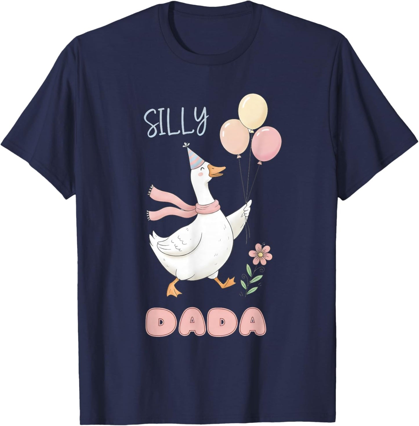Silly Dada Silly Goose Dad Birthday Family Matching Party T-Shirt - T-Shirt | Navy