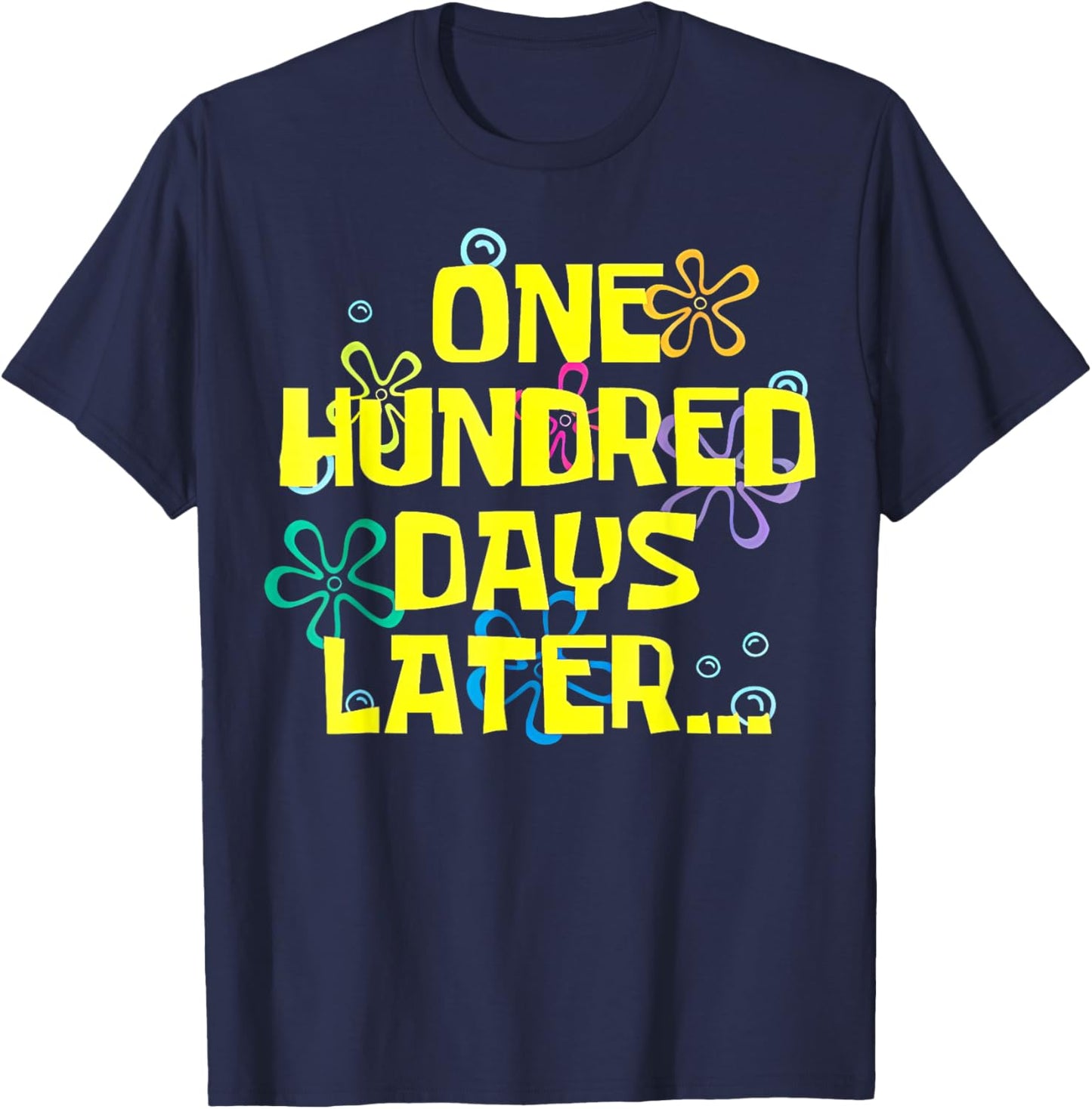 Teacher Kids Retro 100 Days Later 100th Day of School T-Shirt - T-Shirt | Navy