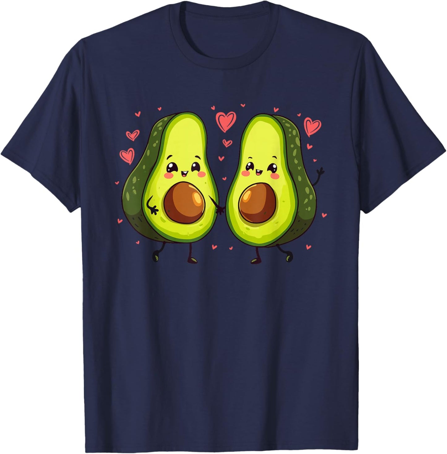 Adorable Avocado Valentine's Day Love Matching Couple T-Shirt - T-Shirt | Navy