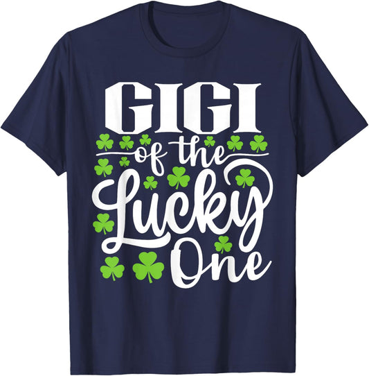 Gigi of The Lucky One First Birthday St Patrick's Day T-Shirt - T-Shirt | Navy