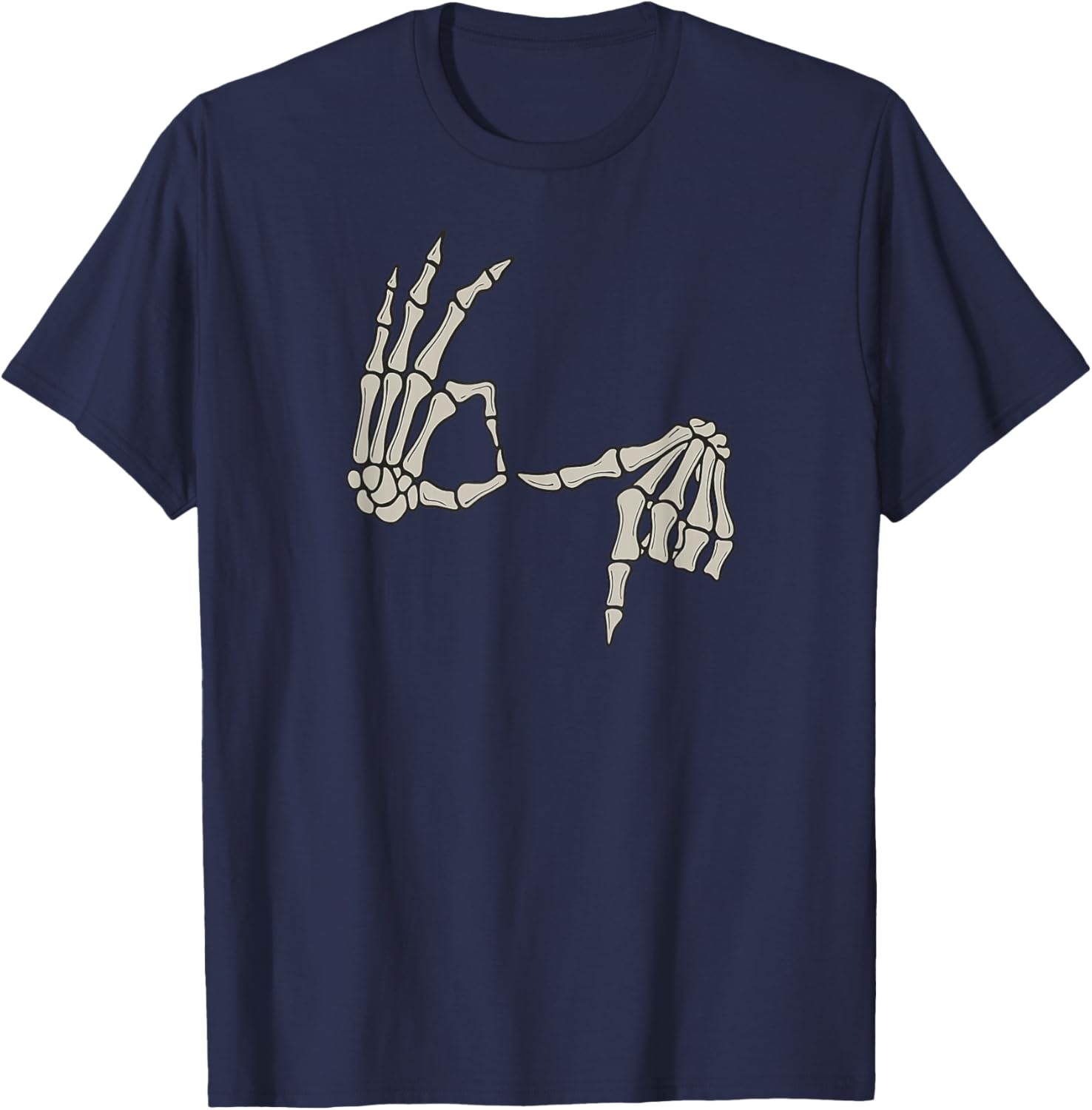 Skeleton Hands 67, Funny Gen Z Slang Six Seven Viral Meme T-Shirt - T-Shirt | Navy
