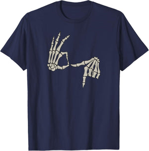Skeleton Hands 67, Funny Gen Z Slang Six Seven Viral Meme T-Shirt - T-Shirt | Navy