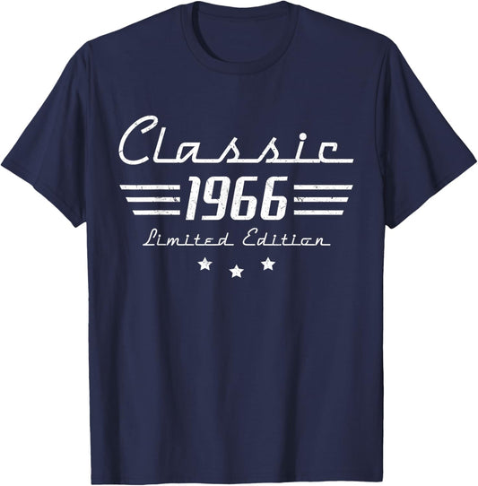 60 Year Old Gifts Men Vintage Classic Car 1966 60th Birthday T-Shirt - T-Shirt | Navy
