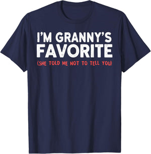 Funny Grannys Favorite Son Daughter I'm Granny's Favorite T-Shirt - T-Shirt | Navy