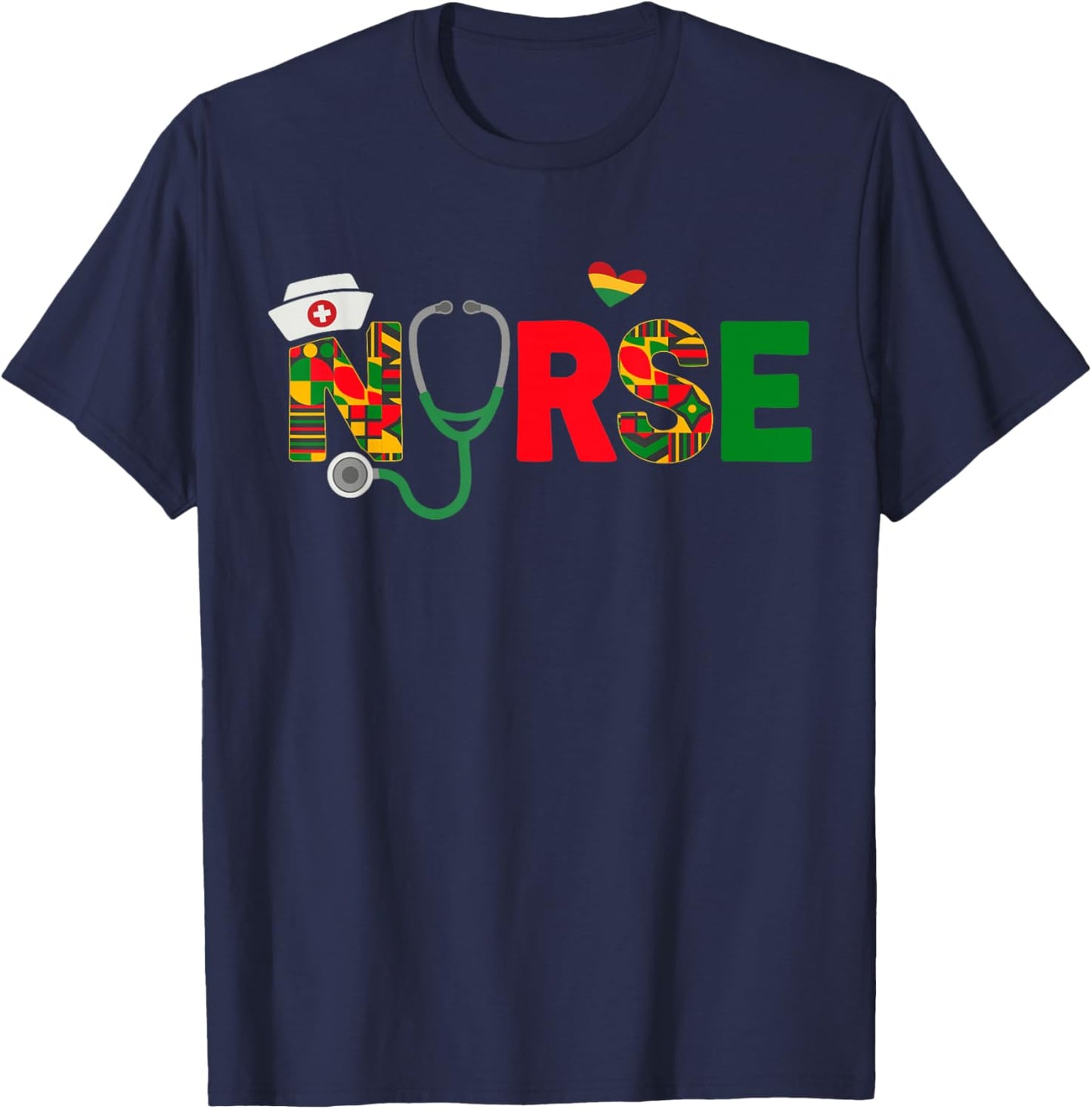 Nurse Black Women Juneteenth T-Shirt - T-Shirt | Navy