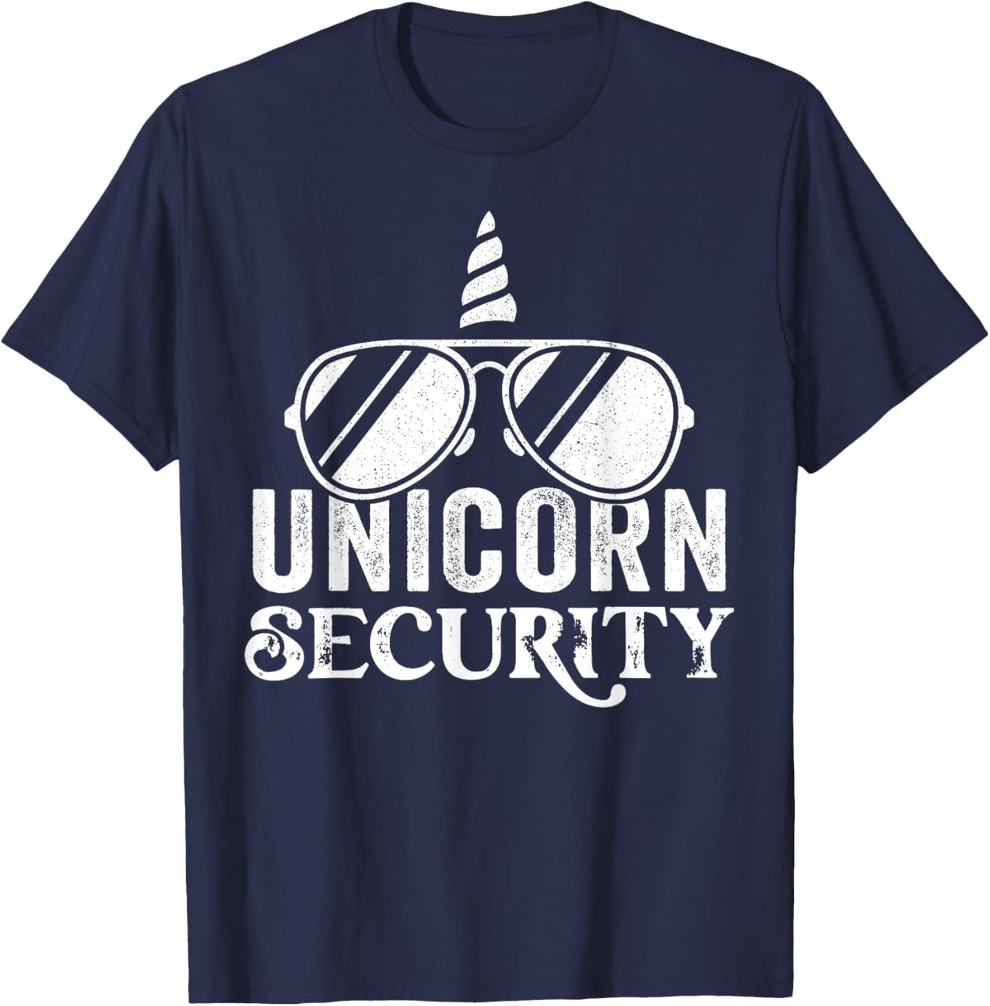 Unicorn Security Halloween Costume Funny Dad Mom T-Shirt - T-Shirt | Navy