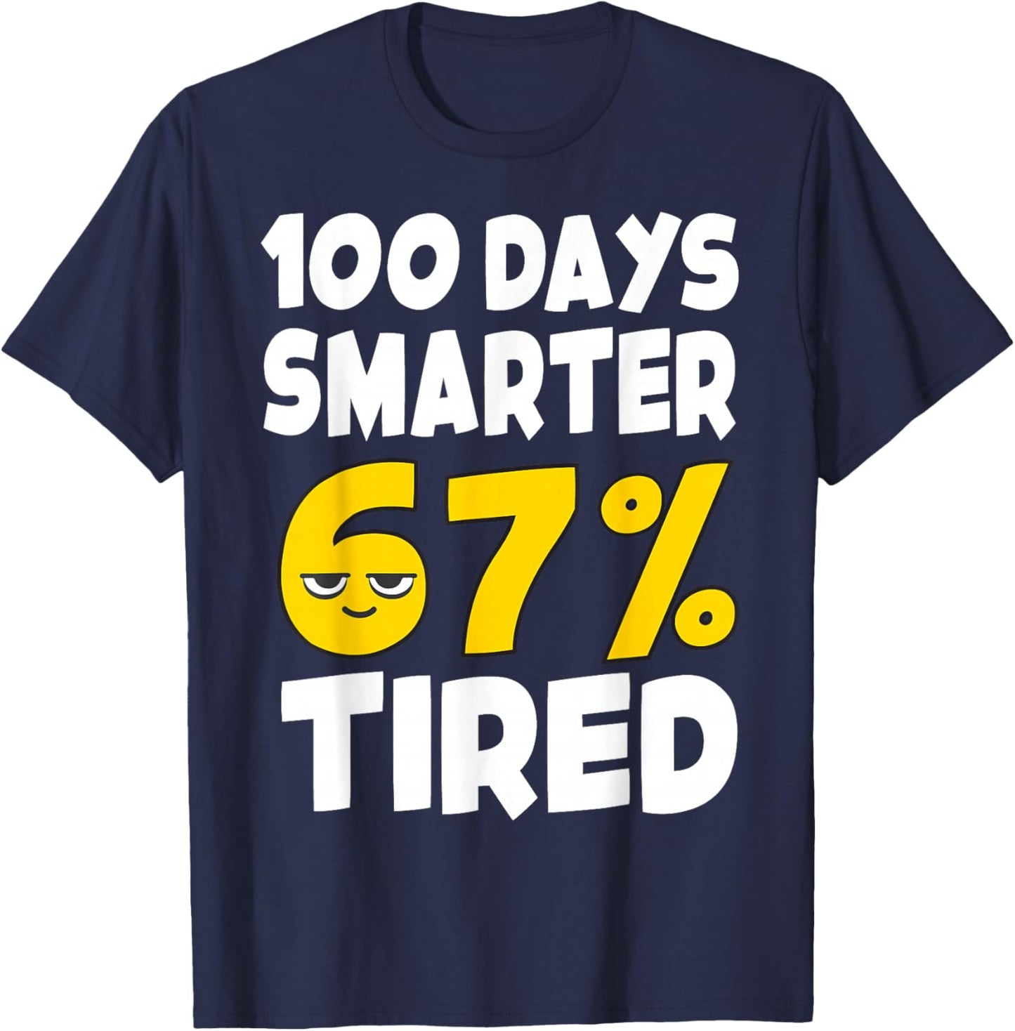 100th Day of School Shirt Kids 67 Boys 6-7 100 Days Smarter T-Shirt - T-Shirt | Navy