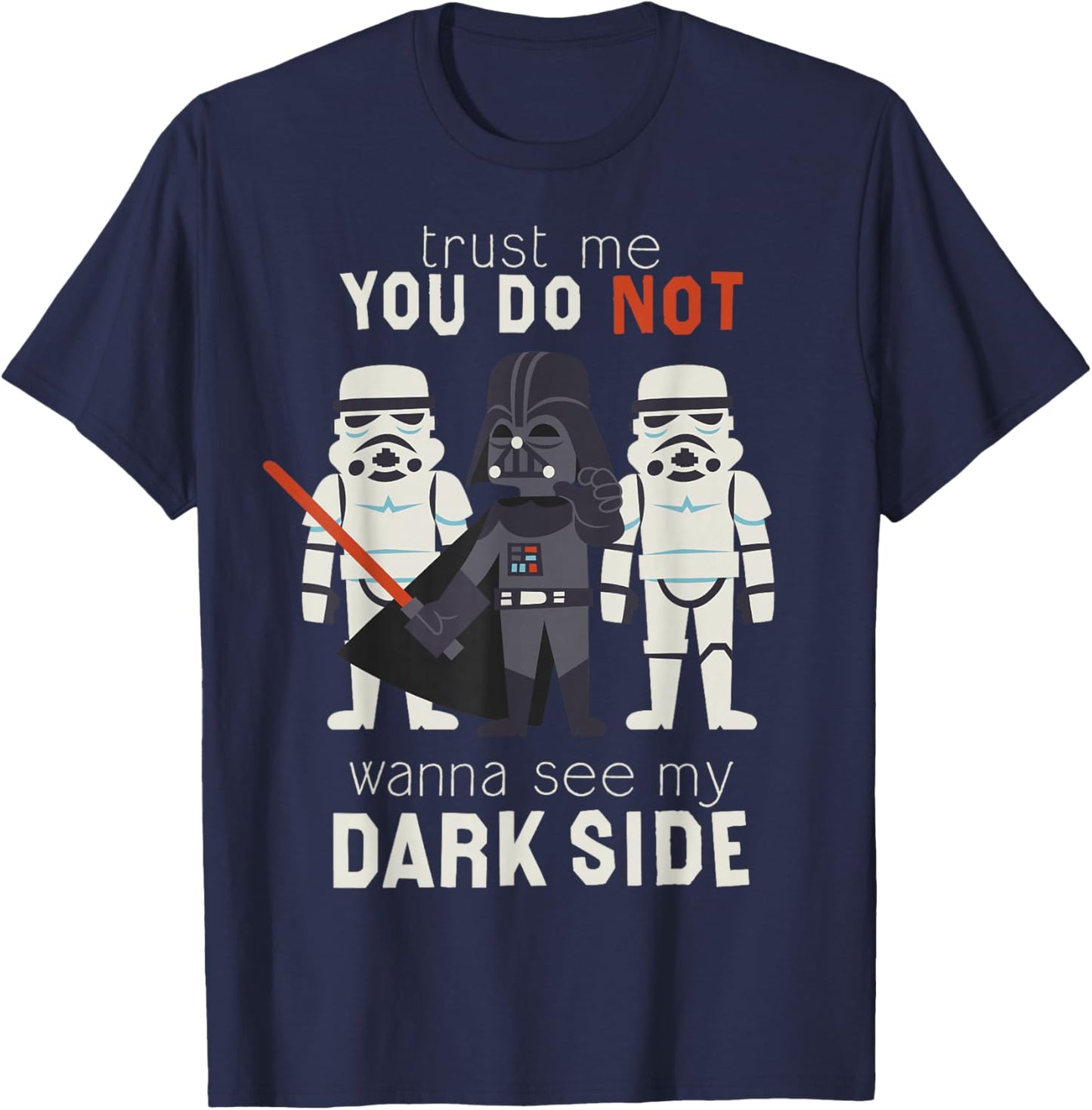 Star Wars A New Hope Darth Vader Dark Side Cartoon T-Shirt - T-Shirt | Navy