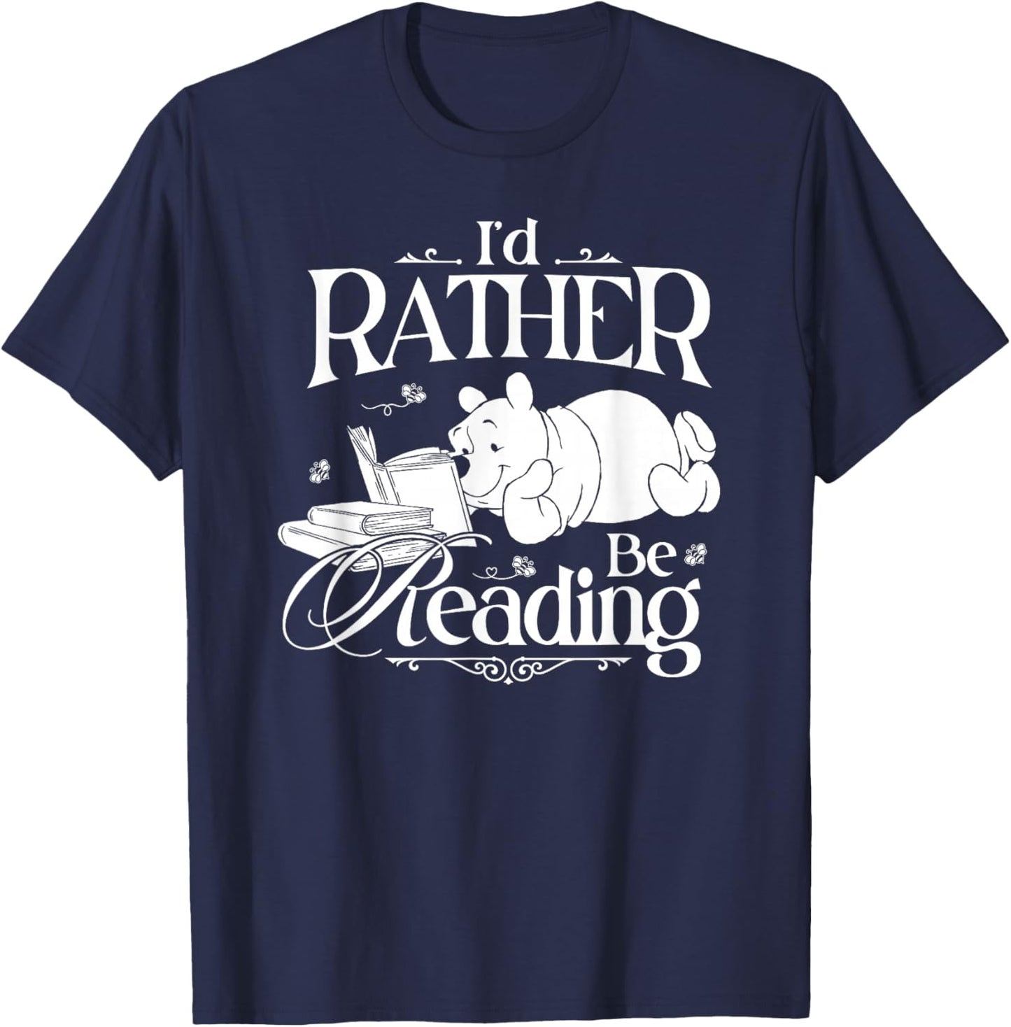 Disney Winnie The Pooh I'd Rather Be Reading T-Shirt - T-Shirt | Navy