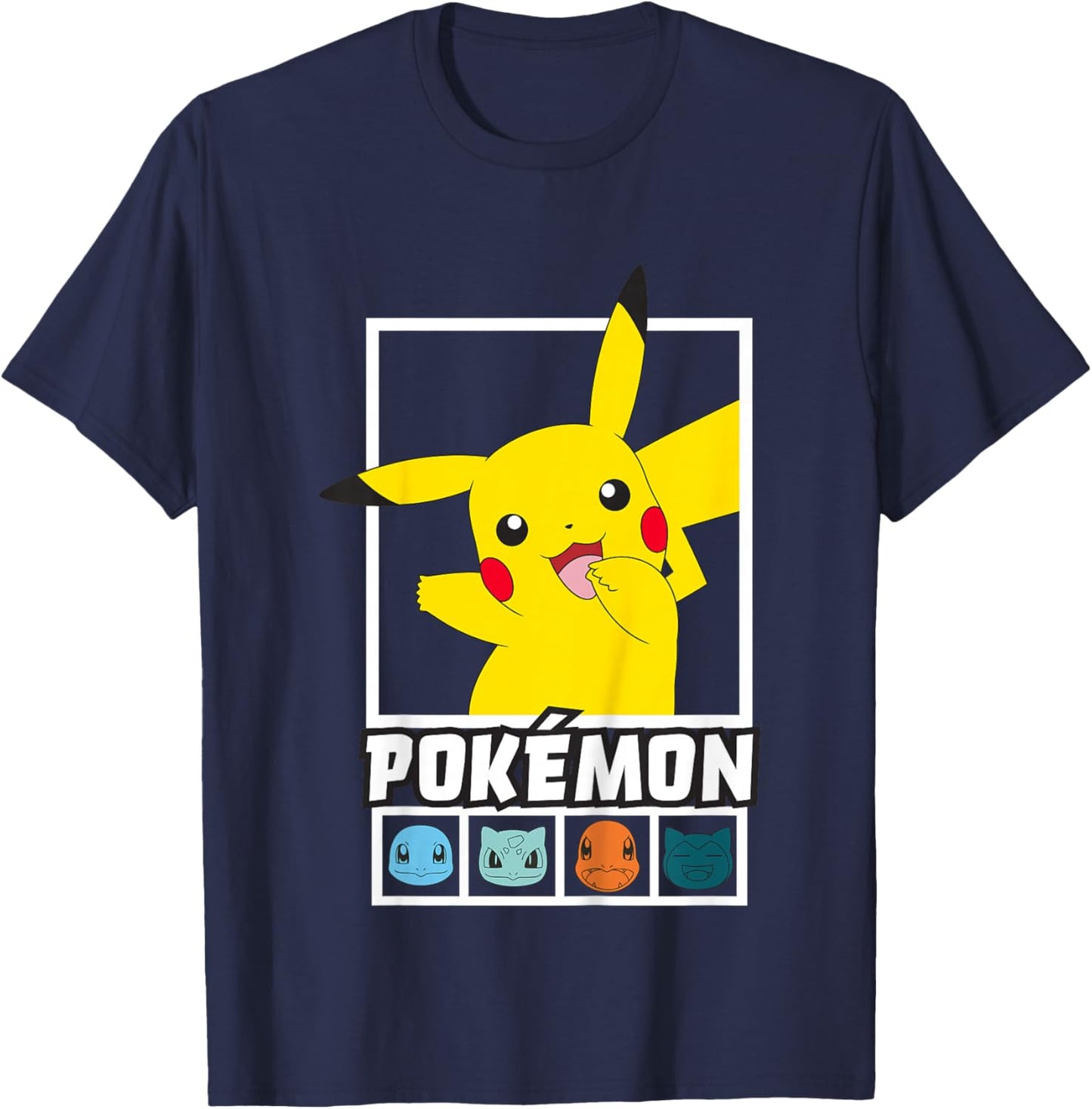 Pokémon Pikachu Group Box Up Team Squares T-Shirt - T-Shirt | Navy